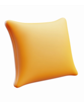 Soft Orange Decorative Pillow with Smooth Curves and Light Reflection on Transparent Background png