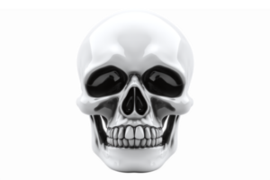 Realistic Skull Illustration with Glossy Finish for Halloween and Gothic Design png