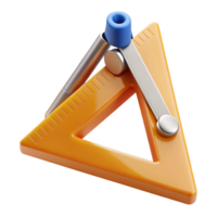 elegant vintage Architect's triangle authentic png