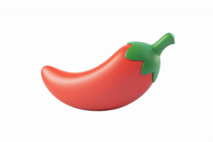 Realistic Red Chili Pepper 3D Illustration with Green Stem for Culinary Designs and Food Themes png