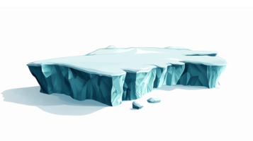 Realistic Floating Iceberg with Sharp Edges and Detailed Texture on Transparent Background png