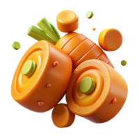 beautiful abstract Orange Carrot Sliced in Rounds Transparent Background original png
