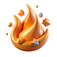 wonderful abstract Orange Flame Isolated on Transparent Background original png