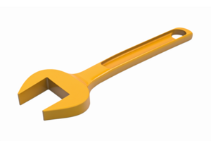 Yellow Adjustable Wrench Tool Design for Mechanical and Construction Applications png