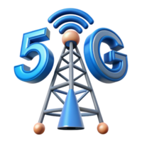 wonderful abstract 5G network tower transmitting data high quality png