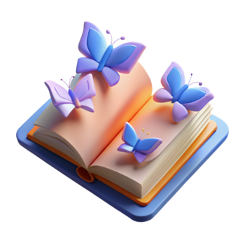 stunning rustic An open book with pages that transform into butterflies, authentic png