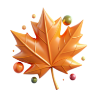 vibrant artistic Orange Maple Leaf Isolated on Transparent Background png