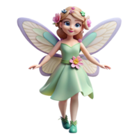 wonderful rustic A beautiful fairy, delicate wings, flower crown authentic png
