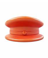 Bright Orange Captains Hat Design with Glossy Finish for Playful and Fun Projects png
