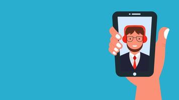 Animated Footage of Virtual Online Communication Business. Customer Service Character Concept video