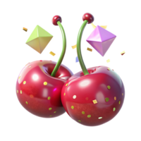 beautiful artistic Pair of Cherries Cutout on Transparent Background original png