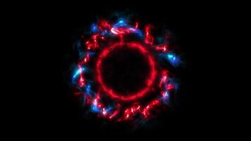 Abstract effect explosion burning energy shockwave ,dimensional gate, Neon glow style on black background for overlay video