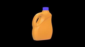 Detergent Bottle Rotating on a Transparent Background. Seamless Loop. 4K video