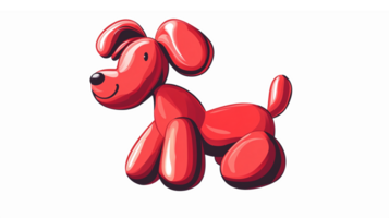 Playful Red Cartoon Dog Character with Rounded Features and a Joyful Expression png