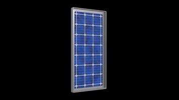 Solar Panel Rotating on a Transparent Background. Seamless Loop. 4K video