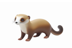 Cute Cartoon Weasel Character with Playful Expression and Transparent Background png