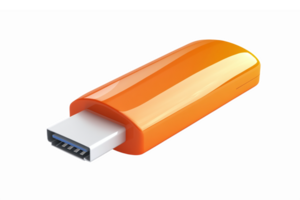 Modern Orange USB Flash Drive with Sleek Design and High Storage Capacity for Data Transfer png