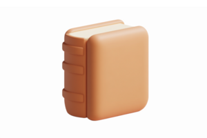 Stylish 3D Render of a Closed Book with Smooth Edges and Soft Brown Cover for Educational Design png