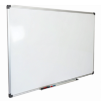 Empty Whiteboard with Silver Frame for Classroom and Office Use png