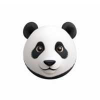 Realistic Panda Face with Playful Expression on Transparent Background png