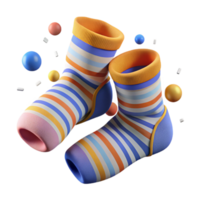extraordinary modern Pair of Socks with Striped Pattern Transparent Background genuine png