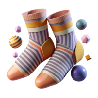 extraordinary vintage Pair of Socks with Striped Pattern Transparent Background original png