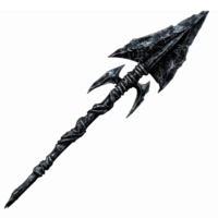 Intricate Dark Fantasy Spear with Sharp Tip and Jagged Design for Game Art and Illustrations png