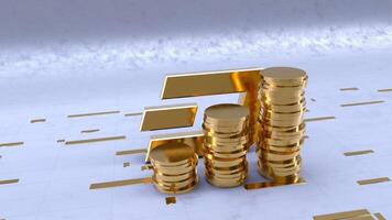 Dash Currency Symbol With Gold Coins Tower video