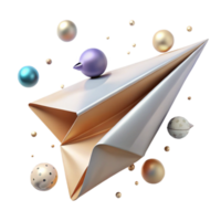 serene artistic Paper Airplane Soaring in Wind Isolated detailed png
