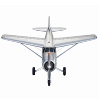 Realistic Front View of a Vintage Style Airplane with Transparent Background png