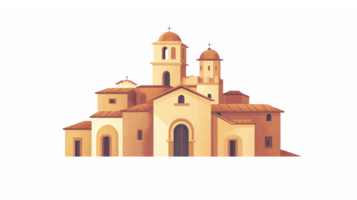 Charming Mediterranean Village with Historic Architecture in Warm Earthy Tones png