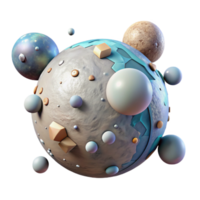 magnificent classic Planet with Two Moons Cutout Isolated Element professional png