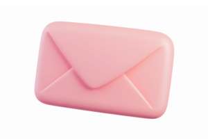 Pink Envelope for Messaging and Communication Applications with Transparent Background png