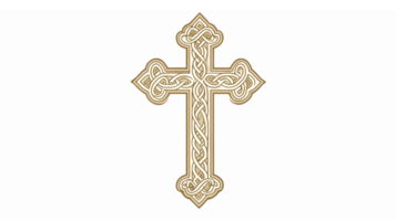 Elegant Celtic Knot Cross Design with Intricate Patterns on Transparent Background png