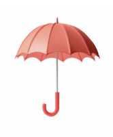Stylish Red Umbrella with Curved Handle Isolated on Transparent Background for Weather Protection png