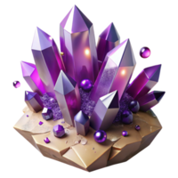 magnificent creative Purple Amethyst Healing Crystal Cluster Transparent Background png