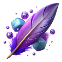 vibrant abstract Purple Feather Cutout Element with Transparent Background high resolution png