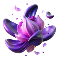 stunning minimalist Purple Flower Petals Blown by Whispering Winds Isolated png