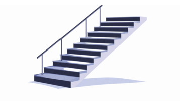 Modern Staircase with Handrail in Three Dimensional Design for Architectural Projects png