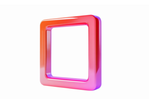 Glossy Colorful Square Frame with Transparent Background Ideal for Modern Design and Branding png