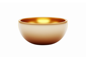 Elegant Gradient Gold Bowl with Smooth Surface for Modern Decor and Culinary Presentations png