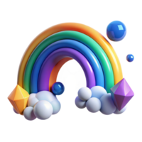 dramatic minimalist Rainbow Arc in Blue Sky Isolated authentic png