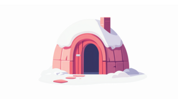 Cozy Igloo Surrounded by Snow with a Charming Doorway and Snowy Pathway png