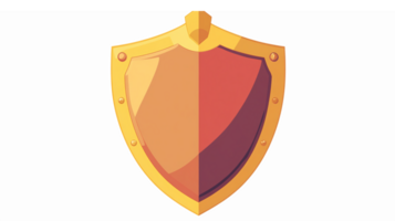 Golden Shield with Smooth Gradient Protecting Symbol for Security and Safety Designs png