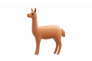 Cute Cartoon Llama Character with Friendly Expression Ideal for Playful Designs and Illustrations png