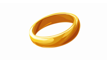 Golden Wedding Ring Elegant Jewelry Design with Shiny Surface and Smooth Edges png
