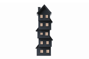 Four Story Tall Dark House with Windows Vertical Design for Home Decor and Real Estate png