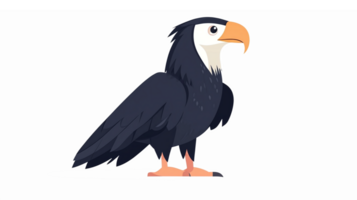Cartoon Style Bold Eagle with Uniquely Designed Features and a Transparent Background png