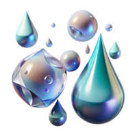 beautiful modern Raindrops Transparent Background with Water Splashes genuine png