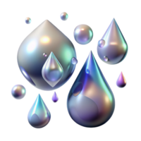 dramatic contemporary Rain Drops with 3d Effect Transparent Background authentic png